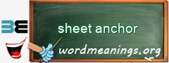 WordMeaning blackboard for sheet anchor